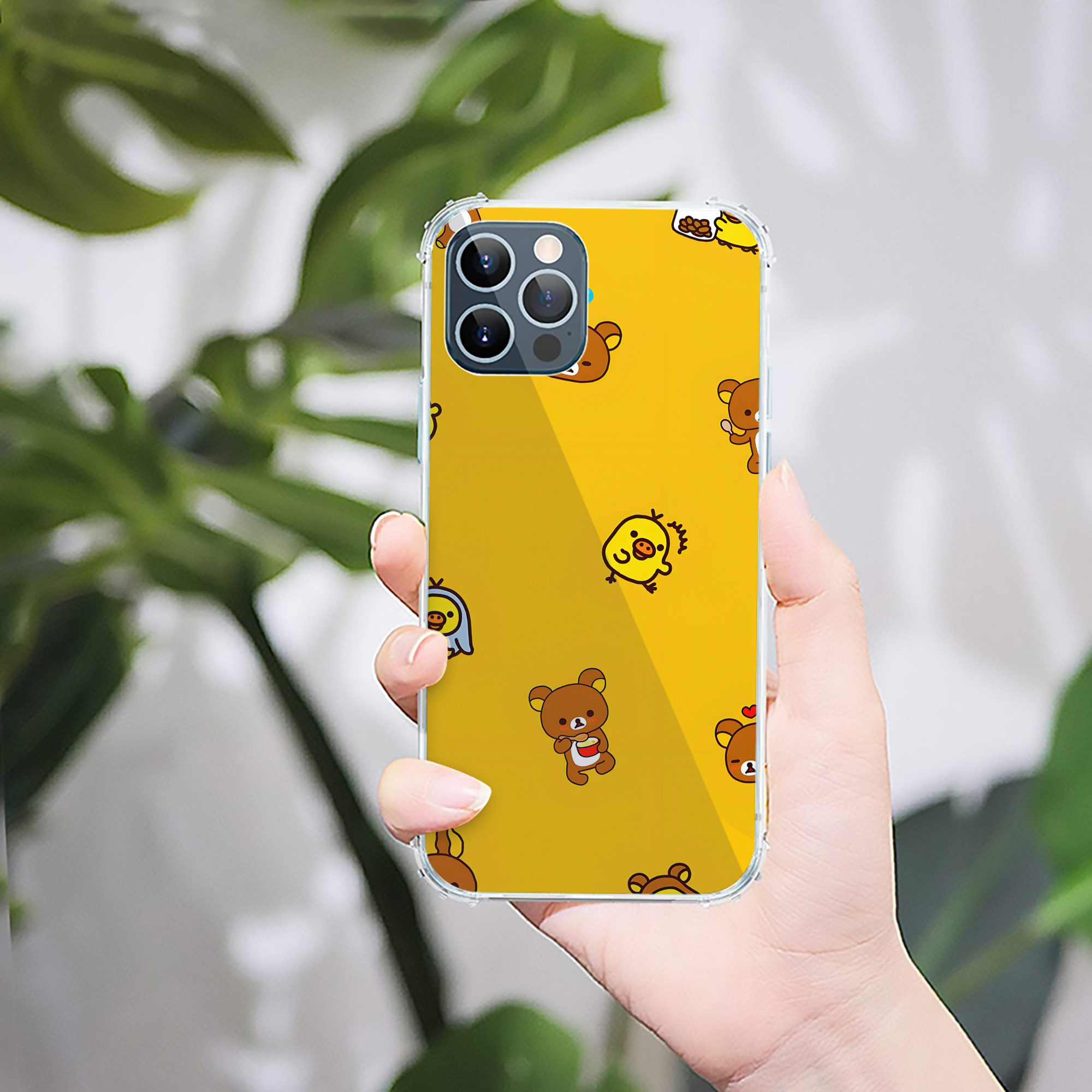 （画像用） リラックマ リラックマ キイロイトリ Rilakkuma Korilakkuma Kiiroitori 【iPhone 12シリーズ対応】透明スマホケース（クリアソフトケース）